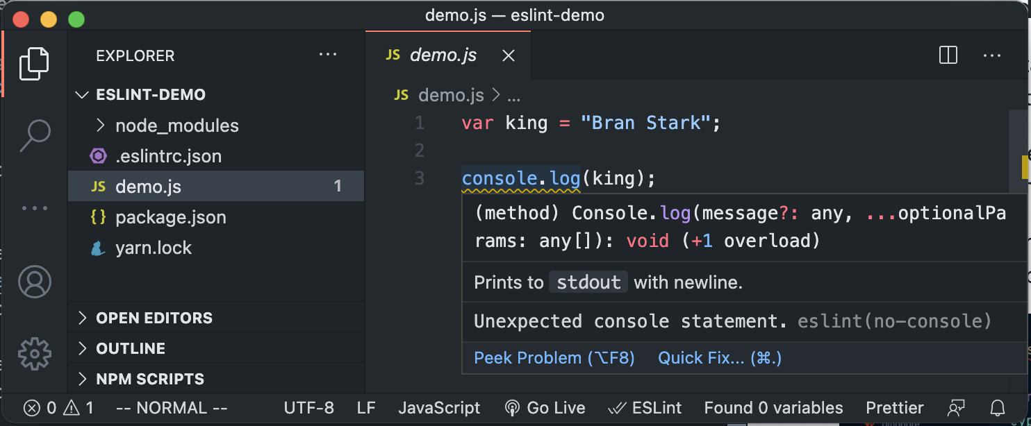 Ekstensi Eslint di VSCode